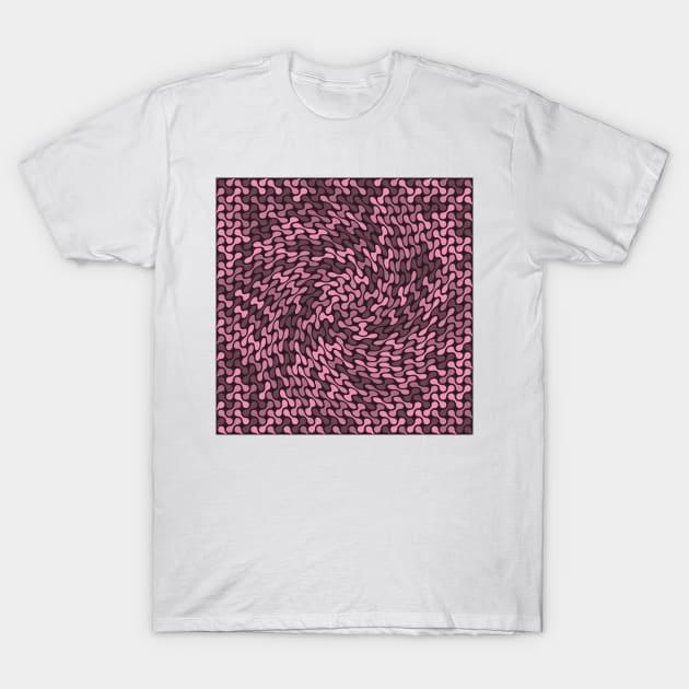 Twisted Metaballs Pattern (Rose Gold) T-Shirt by John Uttley